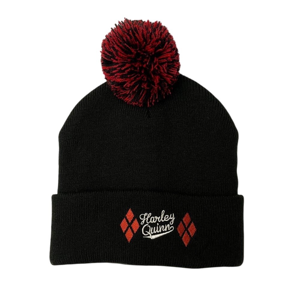 DC Comics Harley Quinn Black Diamond Pom Beanie DC Comics Batman Red & Black 421